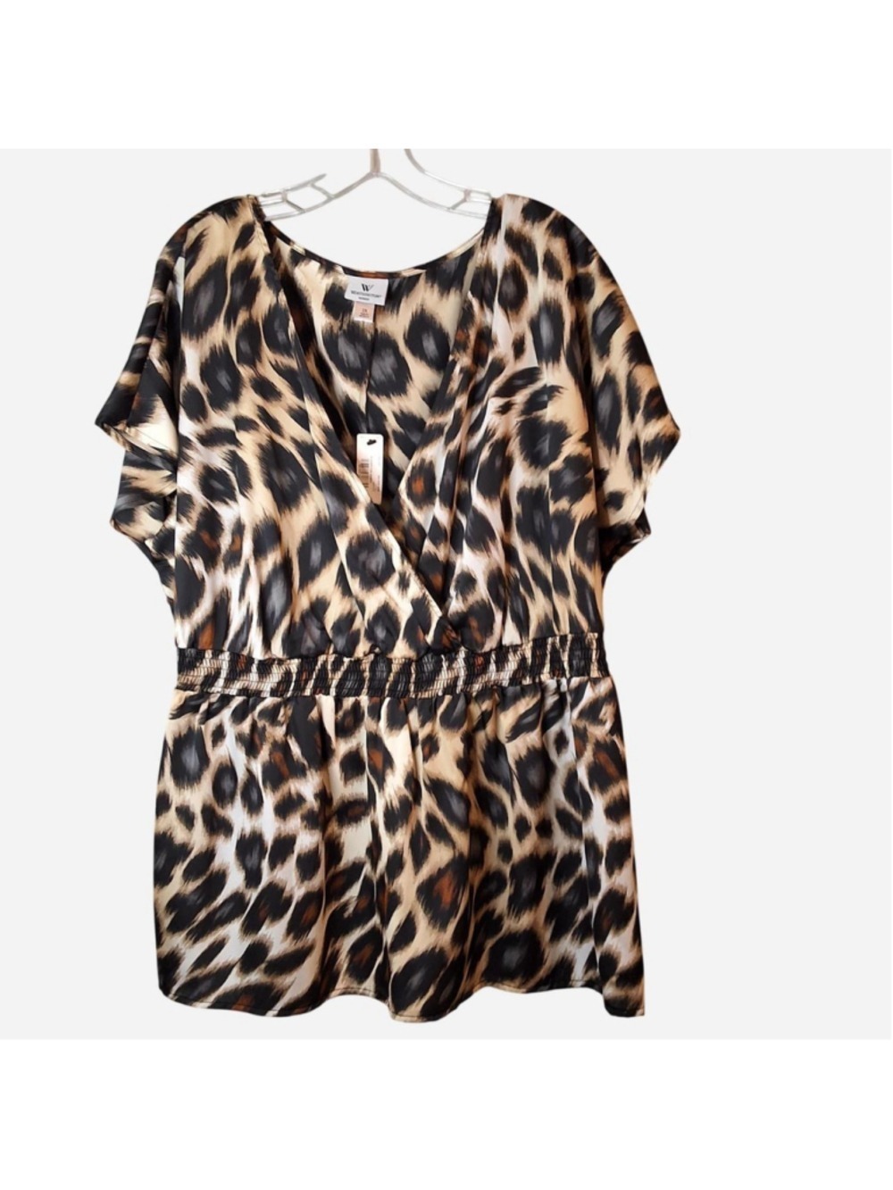 NWT Worthington Animal Print Blouse Size 2X XXL